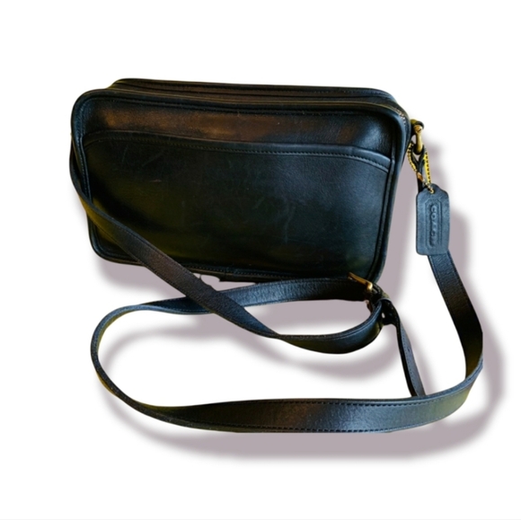 Coach Black Leather Messenger Bag - Picture 1 of 10